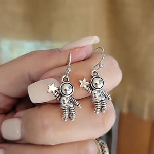 Spaceman Charm Drop Earrings